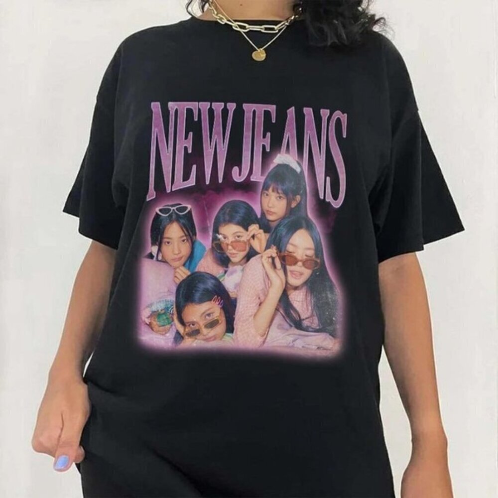 NEWJEANS Girl Group Graphic T-Shirt Kpop Band Singer Style Tee